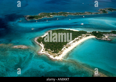 Aerial view of the northern Exumas Bahamas Stock Photo
