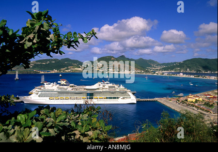 St Maarten st Martin cruise ship Philipsburg capital, Caribbean. Stock Photo