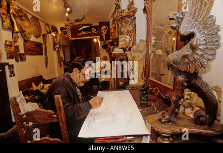 Papier mache artisan Florence Italy Stock Photo