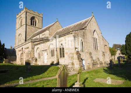 St Wilfrid's 16th century church exterior in Burnsall Wharfedale North Yorkshire England UK Stock Photo