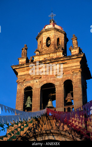 Temple of the Shrine of Guadalupe, Templo el Santuario de Guadalaupe Patzcuaro, Michoacan, Mexico Stock Photo