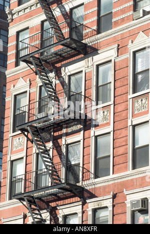 Fire Escape in New York City, Manhattan Stock Photo