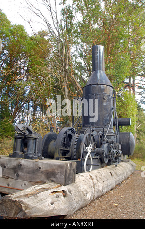 Steam donkey, or donkey engine steam-powered winch, or logging engine ...