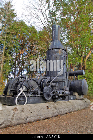 Steam donkey, or donkey engine steam-powered winch, or logging engine ...