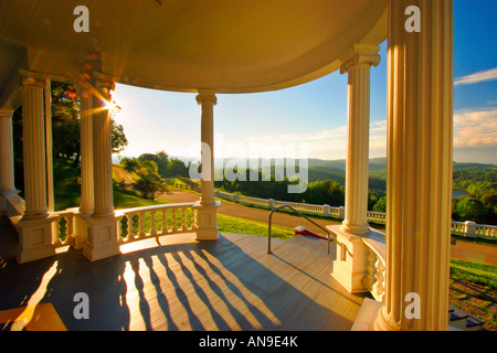 Moses Cone Mansion Porch, Moses Cone Memorial Park, Blue Ridge Parkway, Blowing Rock, North Carolina, USA Stock Photo