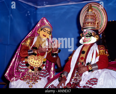 KATHAKALI   A TRADITIONAL DANCEFORM OF KERALA Stock Photo