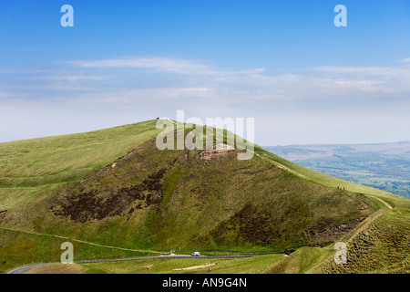 Views Over To The Steep Summit Of 'Rushup Edge' Viewed From 'Mam Tor' Mountain, The 'Peak District' Derbyshire England UK Stock Photo