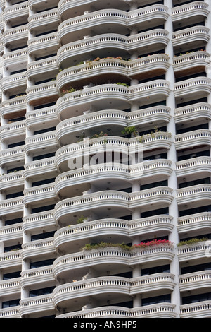 Balconies of a Bangkok apartment block Thailand