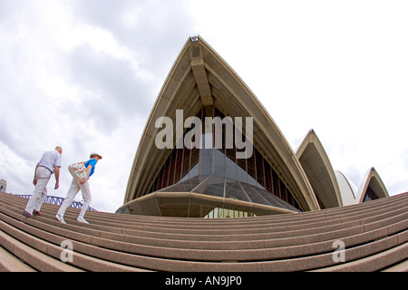 Tourists at Sydney Opera House Australia Stock Photo