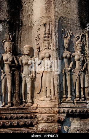 Cambodia Angkor Wat classical style of Khmer architecture first Hindu dedicated to Vishnu then Buddhist King Suryavarma Stock Photo