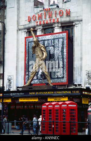 Statue of Freddie Mercury outside Dominion Theatre London UK Stock Photo