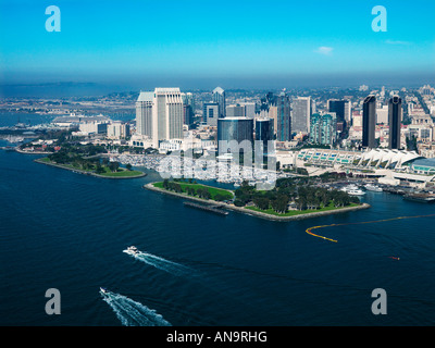 Aerial view of buildings on coast in San Diego California Stock Photo