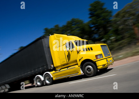 Truck on the Great Western Highway from Sydney to Adelaide New South Wales Australia Stock Photo