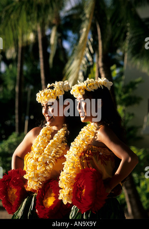 Hula girls Oahu Hawaii USA Stock Photo