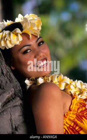 Hula girl Oahu Hawaii USA Stock Photo