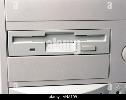 A floppy drive in a desktop tower Stock Photo