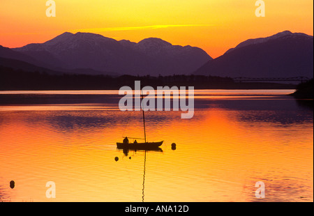 The Morven hills from Loch Linnhe at Sunset GPL 1030 Stock Photo