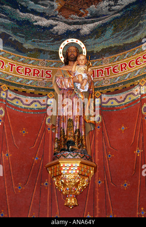 Interior, Temple Expiatori del Sagrat Cor (The Church of the Sacred Heart) in Tibidabo, Barcelona, Spain Stock Photo