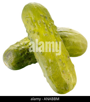 TWO POLISH PICKLES OR GHERKINS Stock Photo