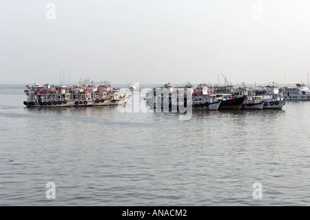 Boats by the Gateway to India Mumbai Stock Photo