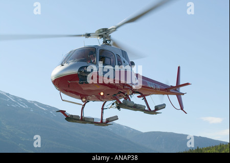 Helicopter taking off Skagway Alaska USA Stock Photo