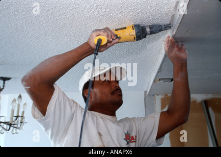 Miami Beach Florida,Hispanic Latin Latino ethnic immigrant immigrants minority,adult adults man men male,drywall installer,worker,workers,working,work Stock Photo