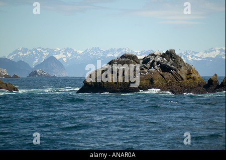 Rocks at the entrance to Aialik Bay Kenai Fjords National Park Alaska USA Stock Photo