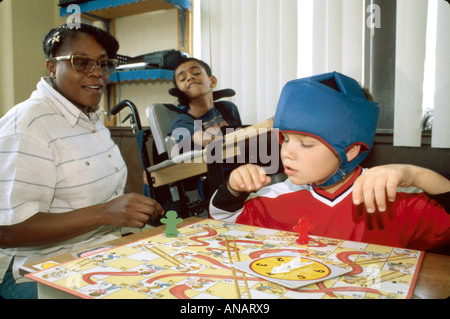 New Jersey,East Orange,Cerebral Palsy Center,centre,disabled disability handicapped special needs,student students education pupil pupils,Black Blacks Stock Photo