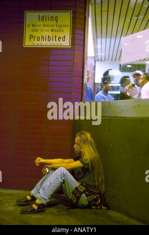 New York City,NY NYC,Manhattan,Port Authority Terminal,bus station,girl girls,youngster,female kids children adult,adults,woman female women lady,teen Stock Photo