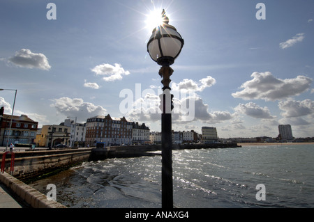 A view of the sweeping Victorian and Edwardian terraces on the seafront at Margate in Kent Stock Photo