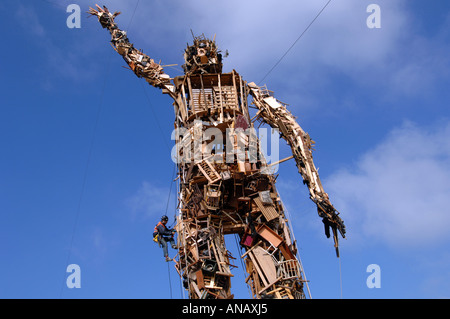 The Wastemen, an environmentally friendly 75ft high giant sculpture made entirely of rubbish by sculptor Antony Gormley Stock Photo