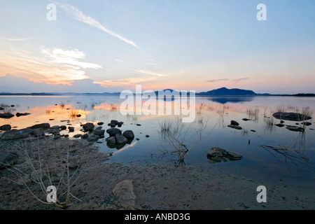 Sunset over Gaborone dam Stock Photo