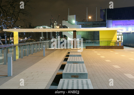 The Royal Festival Hall on the southbank of the river Thames London at night Stock Photo