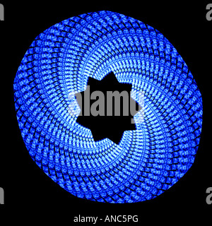 Abstract fractal resembling a woven basket with a star opening Stock Photo