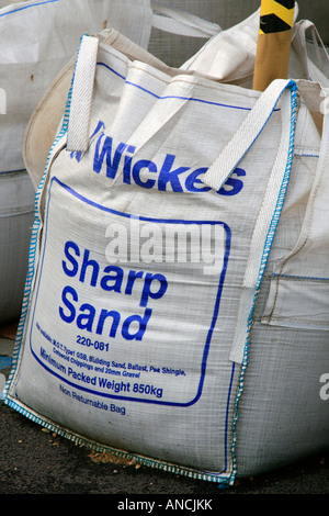 wickes sharp sand building materials in bags outside store england uk ...