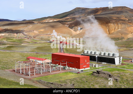 Krafla Geothermal Power Plant Iceland Stock Photo