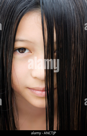 Portrait of a young Oriental girl Stock Photo