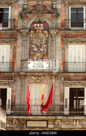 Facade of Casa de la Panaderia, Plaza Mayor, Madrid, Spain. Stock Photo