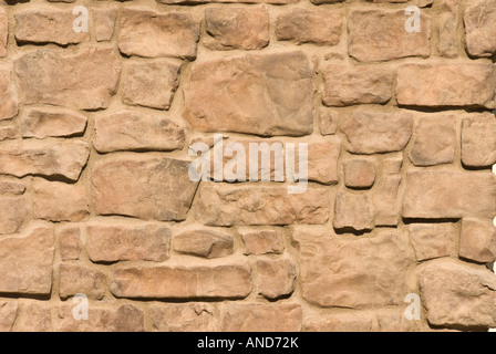 New tile finish work shows the attractive detail of this stone brickwork Stock Photo