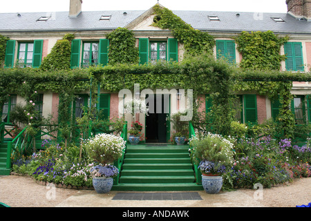 The gardens of Giverny home of Claude Monet with a colourful flower ...
