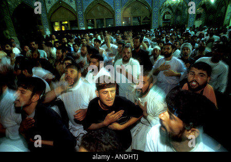 Shiites mourning  in Imam Ali Mosque Nacaf Iraq Stock Photo