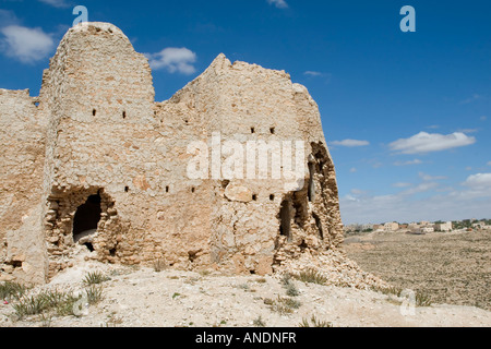 Issabiya near Gharyan, Libya. Abandoned Berber Granary semi-arid countryside Stock Photo