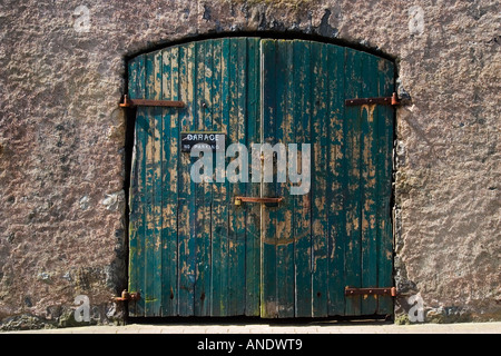 Garage door Stornoway Outer Hebrides United Kingdom Stock Photo