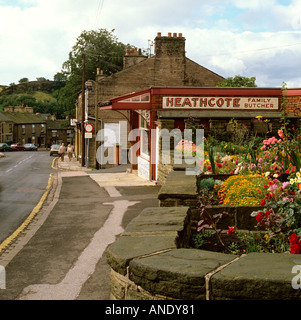 Cheshire Bollington Palmerston Street Heathcotes butchers shop Stock Photo