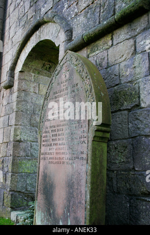 Gravestone at Dundrennan Abbey near Kirkcudbright Dumfries and Galloway South West Scotland Stock Photo