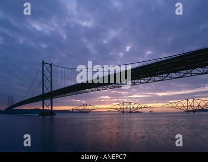 Forth bridges, South Queensferry, Scotland. Stock Photo