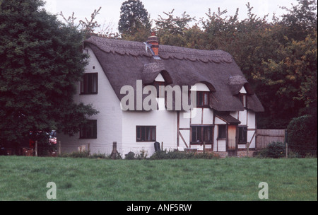 Anne Hathaway's neighbour: Traditionally thatched cottage a stone's throw from Anne Hathaway's cottage, Stratford Upon Avon Stock Photo