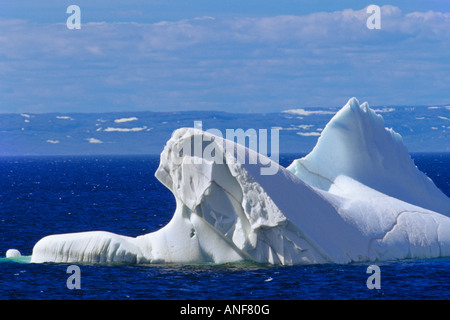 Iceberg in Strait of Belle Isle near Eddies Cove, Newfoundland, Canada. Stock Photo