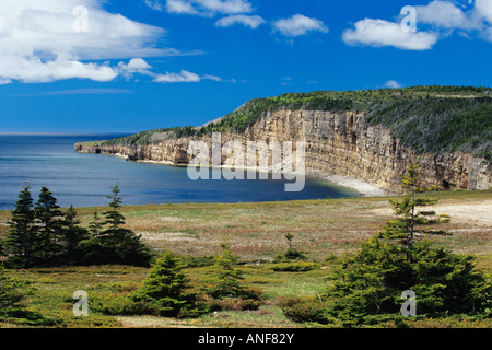 Coast shoreline along Saint George's Bay Port Au Port Peninsula, Newfoundland, Canada. Stock Photo