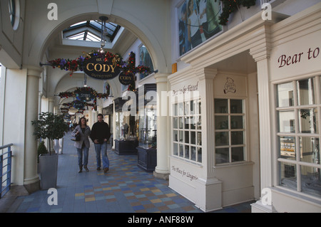 Torquay - Beneath the covered walks at Fleet Walk Shopping Centre Stock Photo